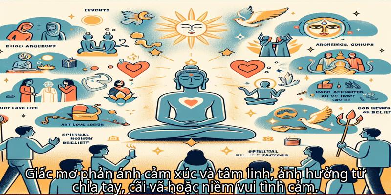 Giấc mơ phản ánh cảm xúc và tâm linh, ảnh hưởng từ chia tay, cãi vã hoặc niềm vui tình cảm.