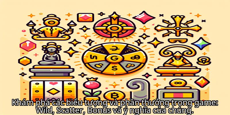 Khám phá các biểu tượng và phần thưởng trong game: Wild, Scatter, Bonus và ý nghĩa của chúng.